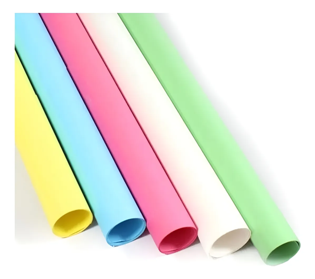 10 X Papel Cartolina Colorida 48x66 Cm