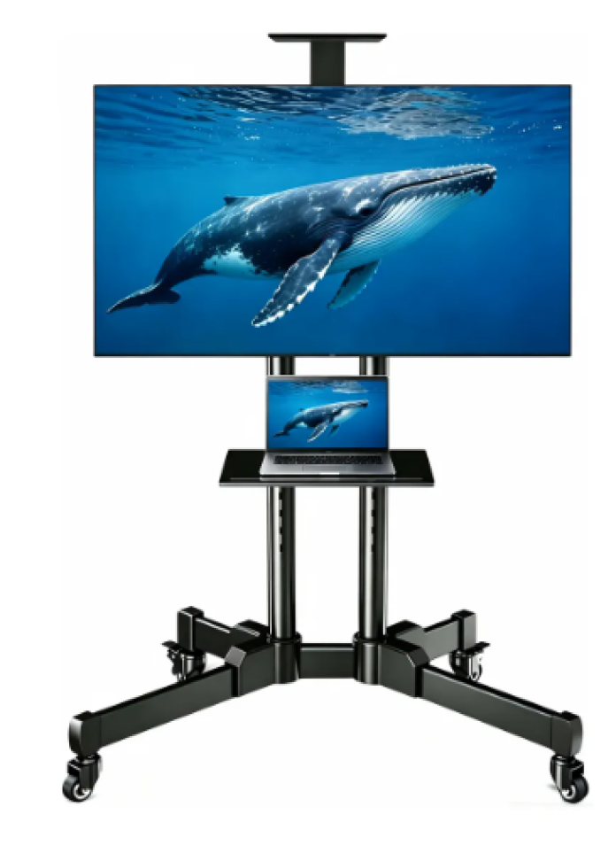 Suporte De Chão Pedestal Móvel Para Tv Monitor 32 A 65 preto