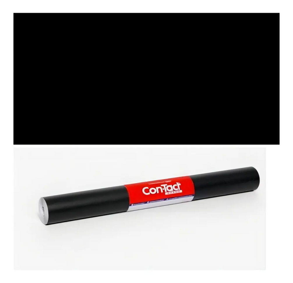 Plástico Autoadesivo Contact Preto Fosco Opaco 2m X 45cm Para Paredes e Móveis