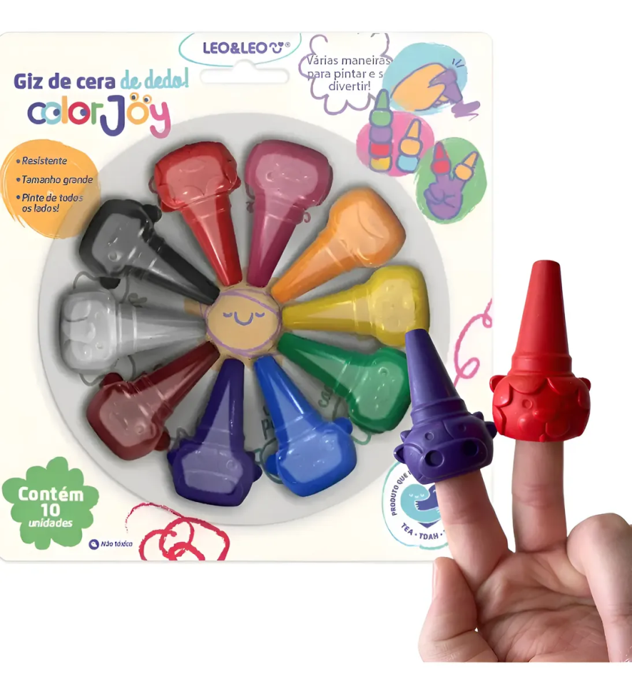 Giz De Cera Encaixa No Dedo Colorjoy Auxilia Desenvolvimento