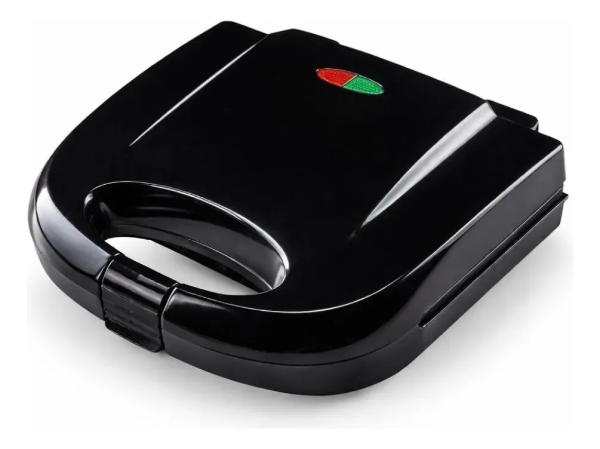 Sanduicheira Elétrica Grill 750w Preta Antiaderente Rápida E Prática, Ideal Para Pão, Misto Quente E Lanches Crocantes. Compacta Para Cozinha Ou Lancheira. Perfeita Para Seu Dia A Dia!