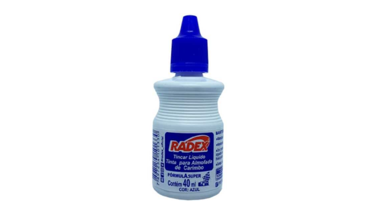 Tinta para Carimbo Radex 40ml Azul 1 UN