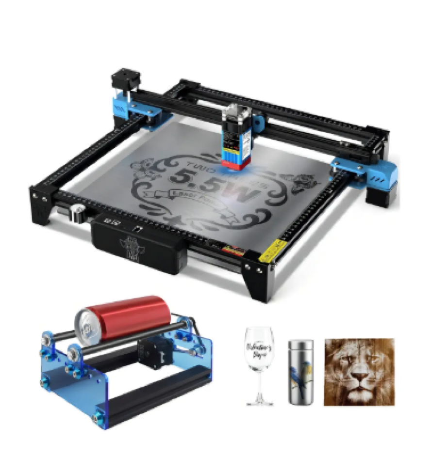 Impressora Two Trees CNC Laser 5.5w 40w 30x30+ Eixo Rotativo+ Pés De 150mm