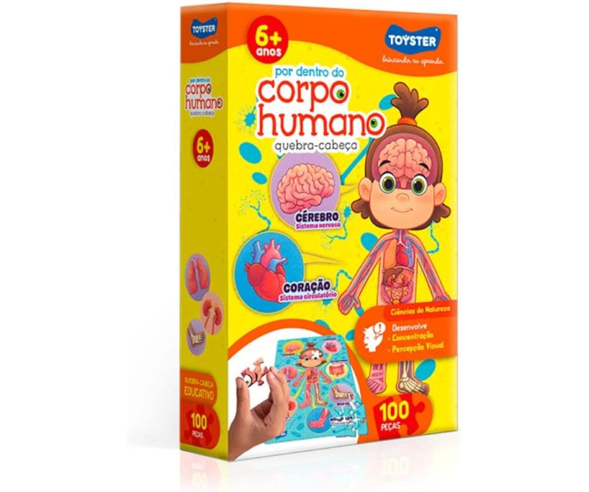 Toyster - Quebra-cabeça: Por dentro do Corpo Humano - 100 peças
