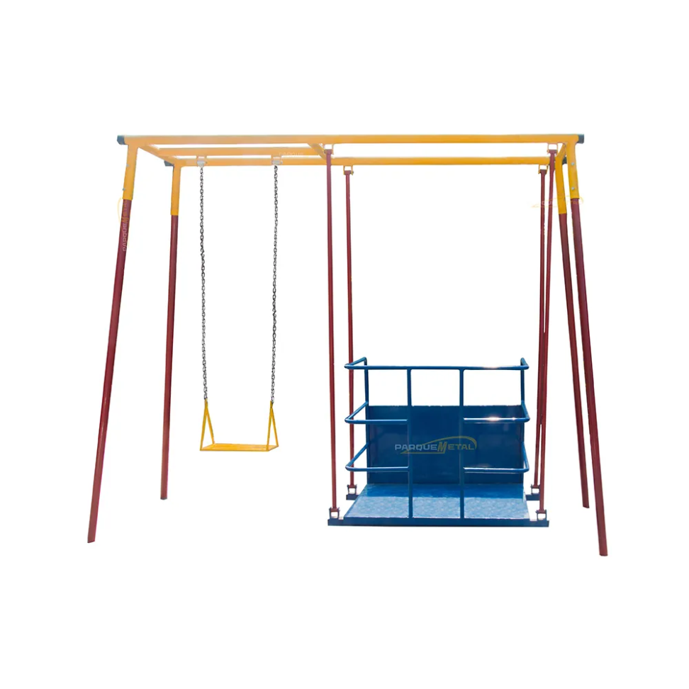 PLAYGROUND ADAPTADO CADEIRANTE BALANÇO AMERICANO DUPLO