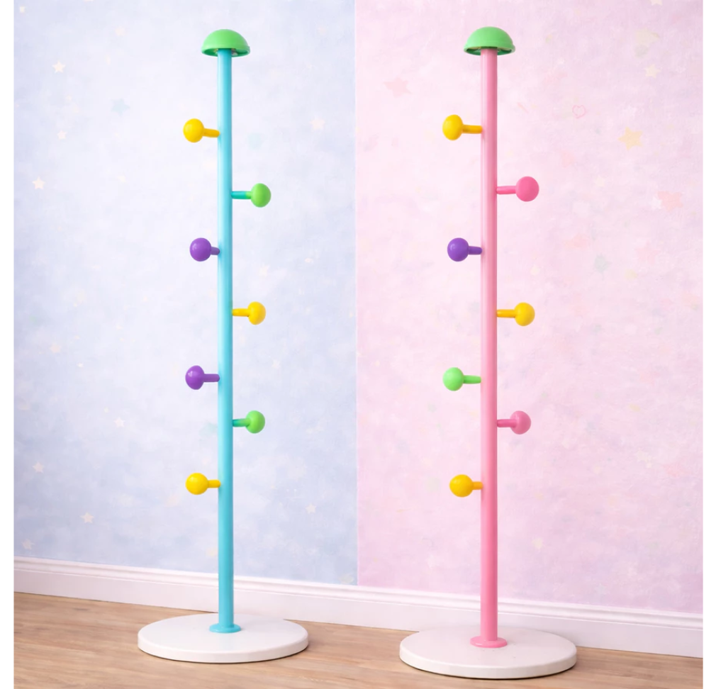 Mancebo Cabideiro de Chão Arara de Roupas Infantil Azul Rosa Kids