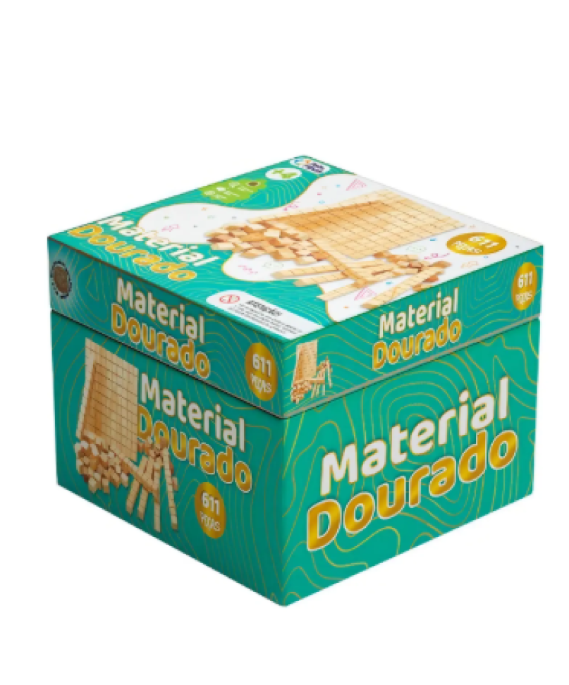 Material Dourado Educativo 611 Peças Pais e Filhos Jogo Estratégia
