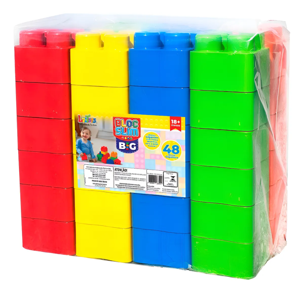 Bloco Gigante 48 Pçs Educativo, Pedagógico Luctoys/luc Injet