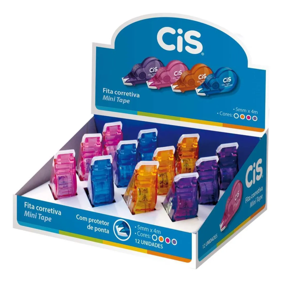 Corretivo Em Fita Sertic Cis Mini Tape 4m Caixa 12 Un