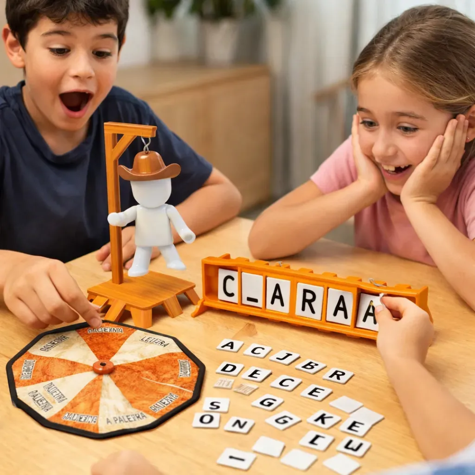 Jogo Da Forca Magnético Infantil Com Roleta Boneco Educativo Interativo Letras Magnéticas Brinquedo Didático Raciocínio Lógico Diversão Em Família Completo