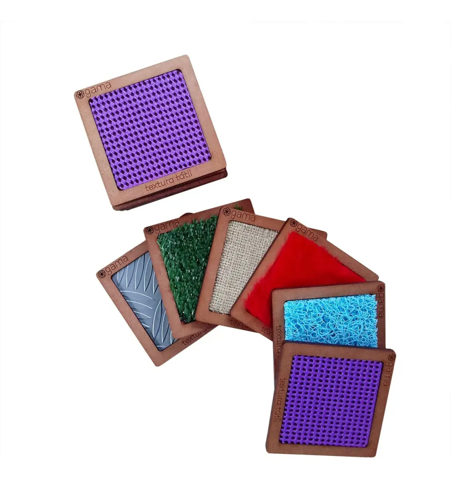 Jogo Infantil Mdf Pareamento Textura Tátil