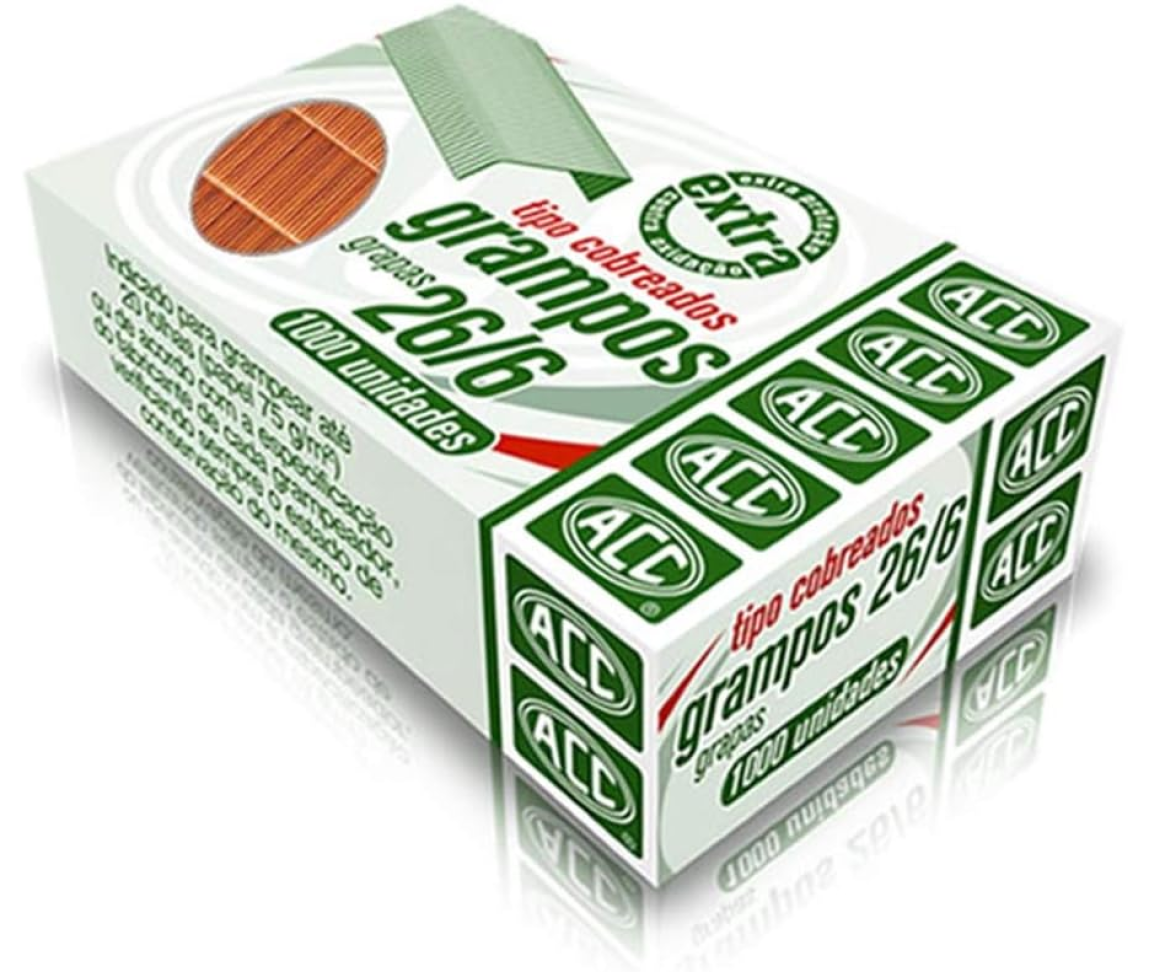 ACC - GRAMPO 24/6 Caixa Cartão 5000 unidades Aço Galvanizado - (I)