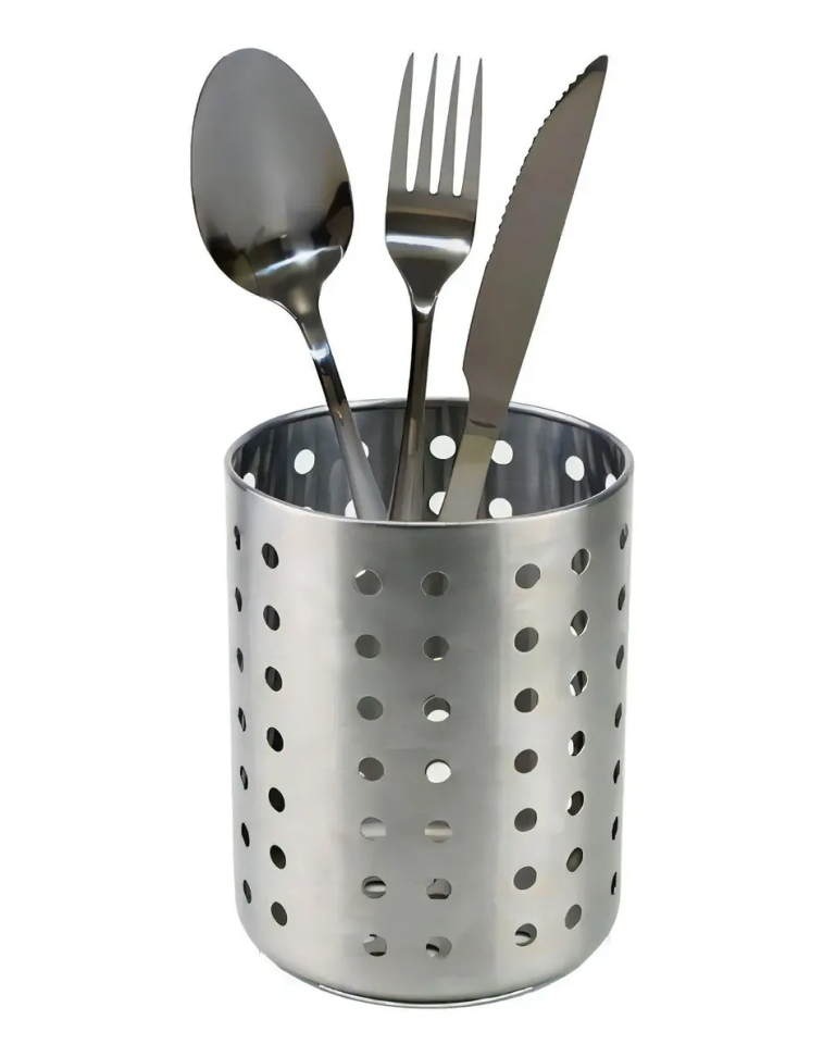 Escorredor De Talheres Aço Inox Louça Porta Talher Redondo