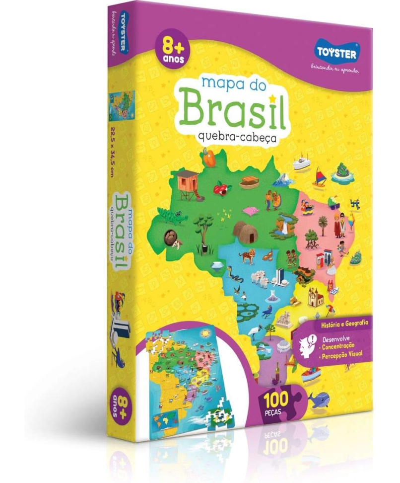 Toyster - Quebra-Cabeça: Mapa do Brasil - 100 peças