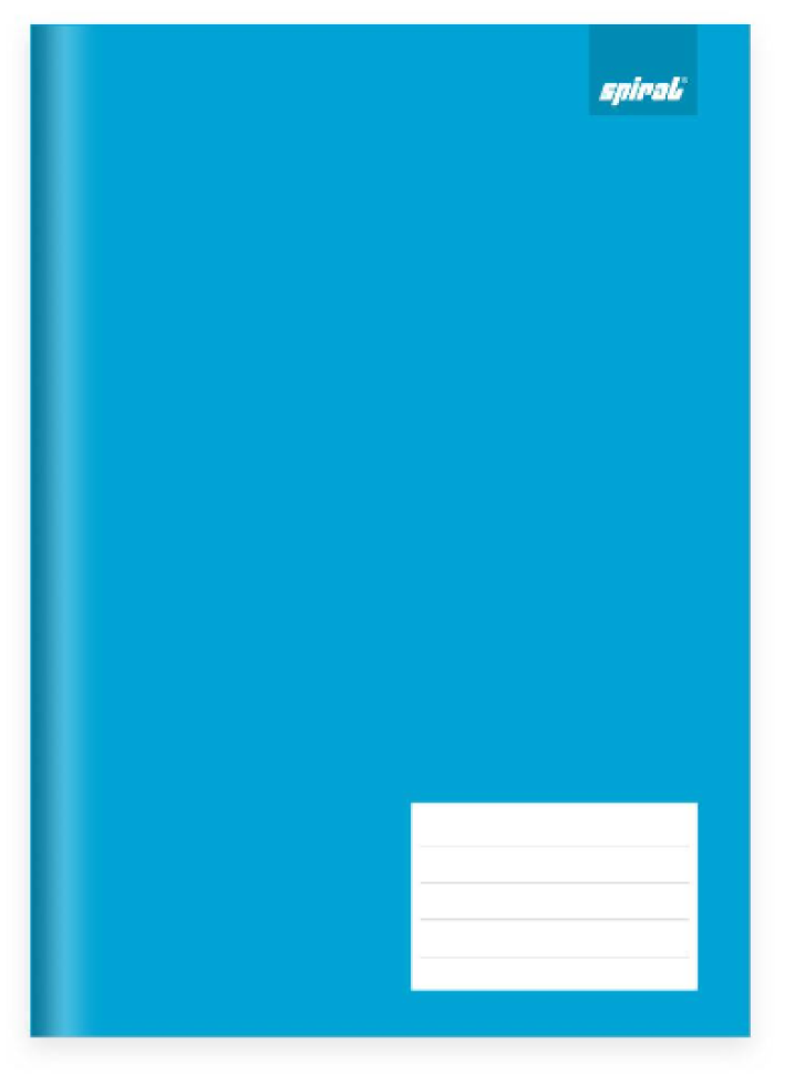 Caderno 1/4 Capa Dura Brochura Costurado 48 folhas, Spiral Azul, Spiral, 74458 - PT 1 UN