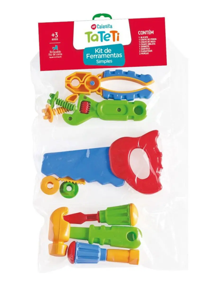 Kit Ferramentas Plástico 10 Peças Infantil Calesita Tateti