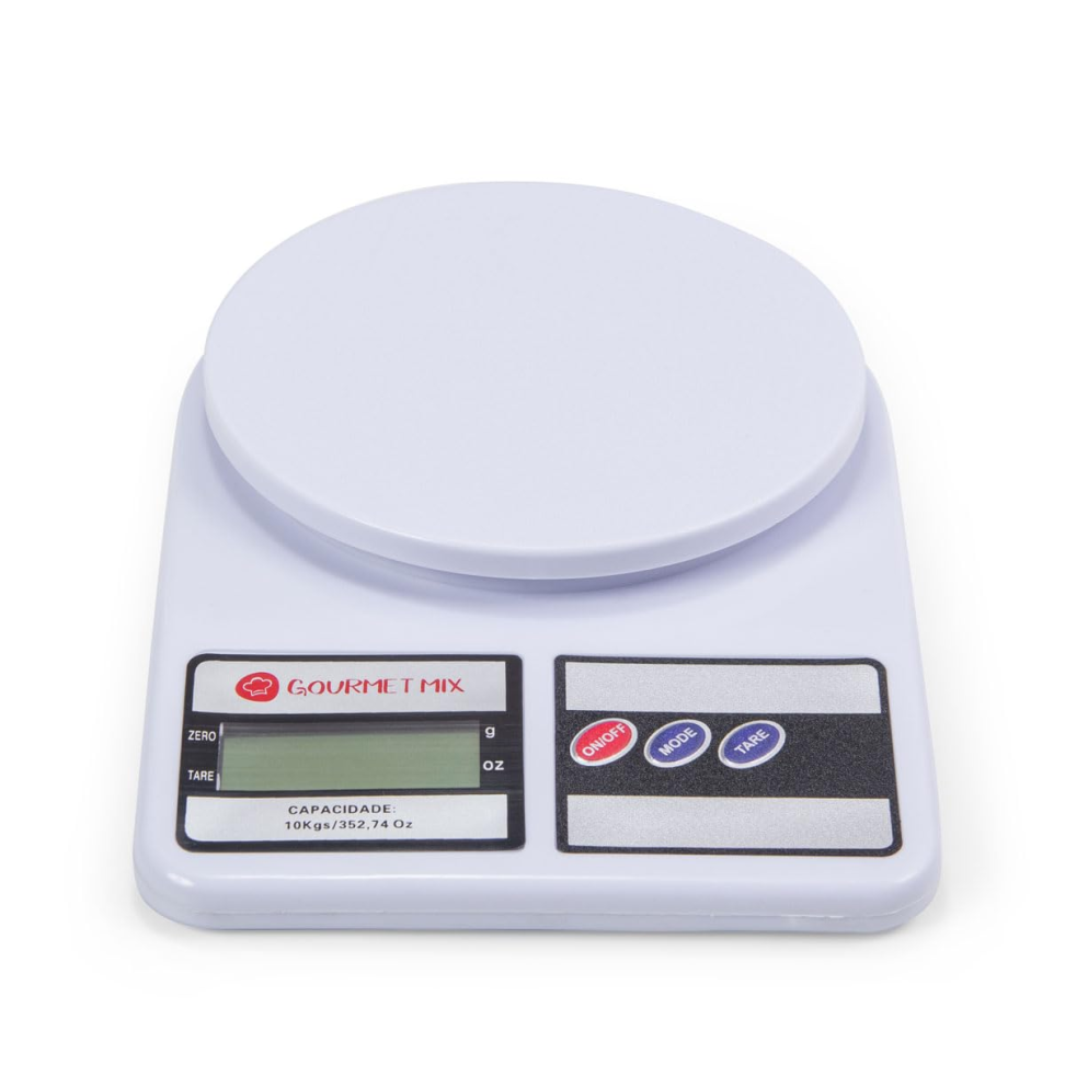 Gourmet Mix Balança de Cozinha Digital de Precisão até 10Kg Compacta para Receitas Doces e Salgadas, artesanato, delivery e laboratórios