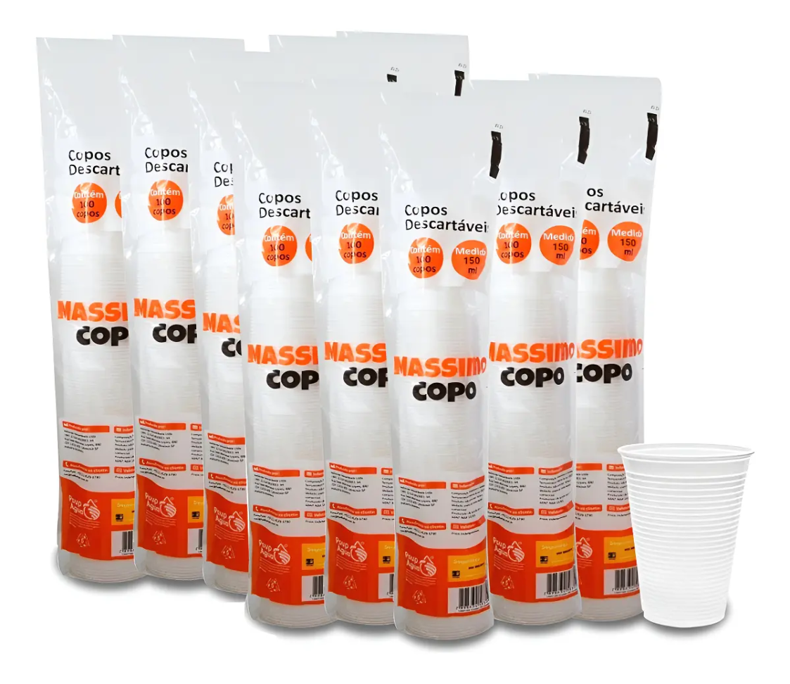 Copo Descartável Ps 150ml Transparente Massimo Copo C/1000un