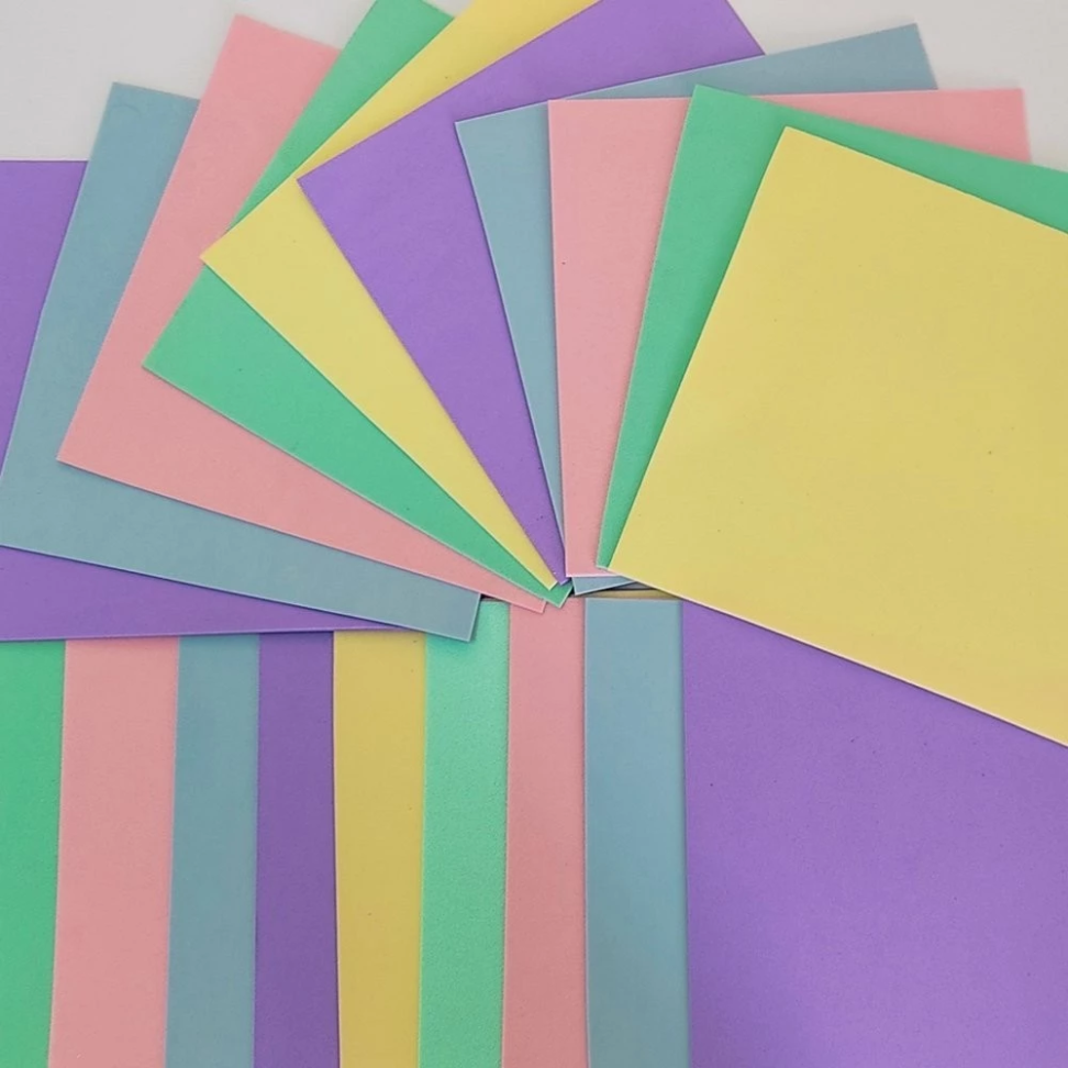 Pacote com 20 EVA Colorido Tom Pastel Candy Color 20x20cm Ideal para Artesanato