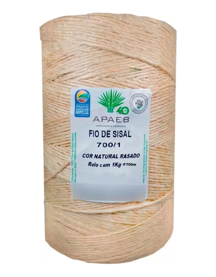 Fio de Sisal Natural Para Artesanato e Acabamento Fino Rolo de 700 Metros