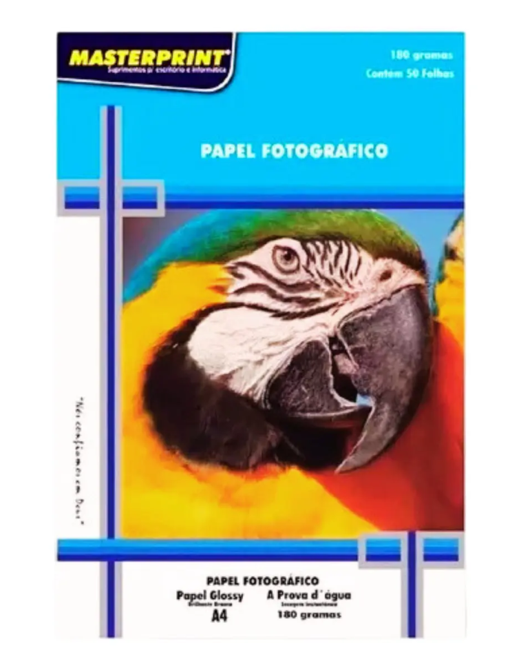 Papel Fotográfico A4 Glossy 50 Folhas Masterprint 180g