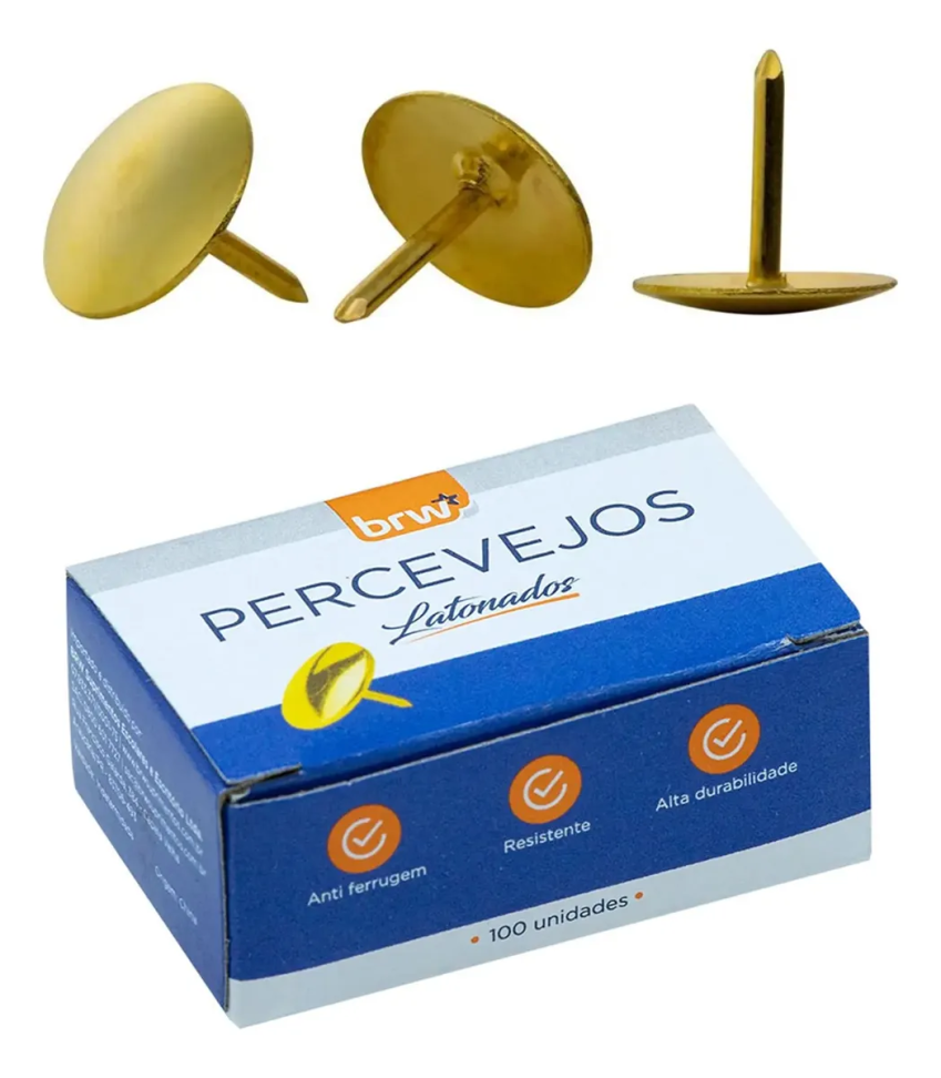 Percevejo Latonado Dourado Tachinhas P/quadro 100 Unidades