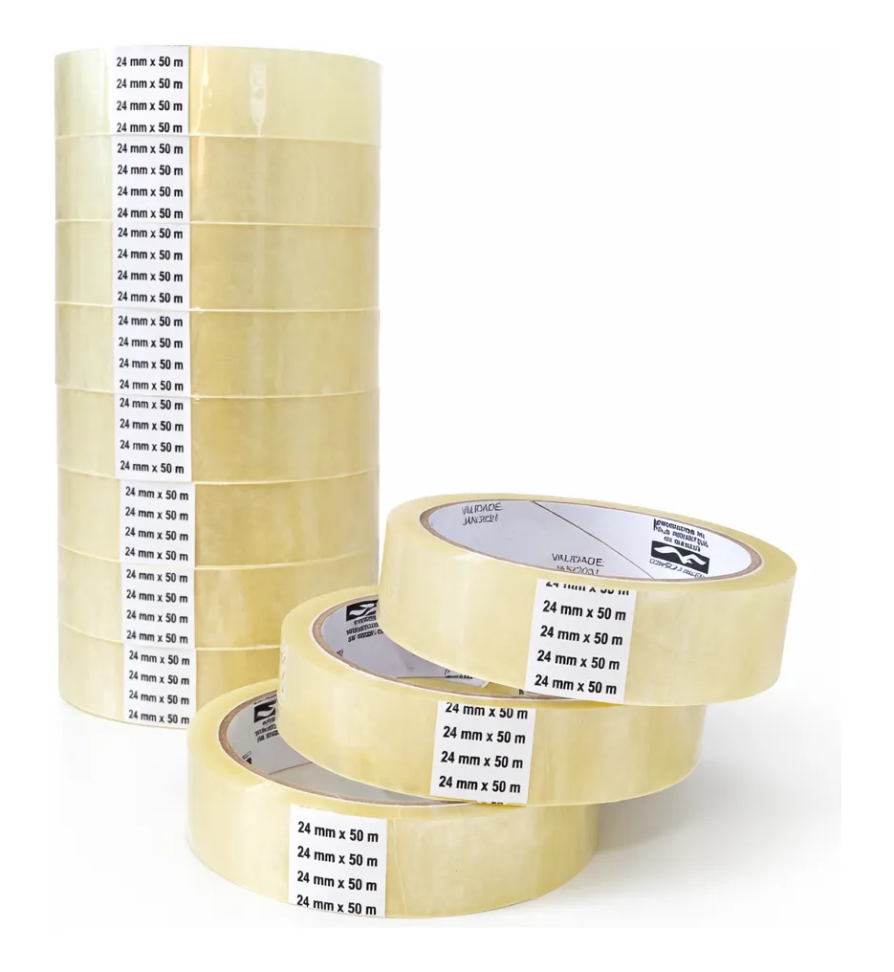 Kit 10 Rolos De Fita Adesiva Durex 24mmx50m - Transparente
