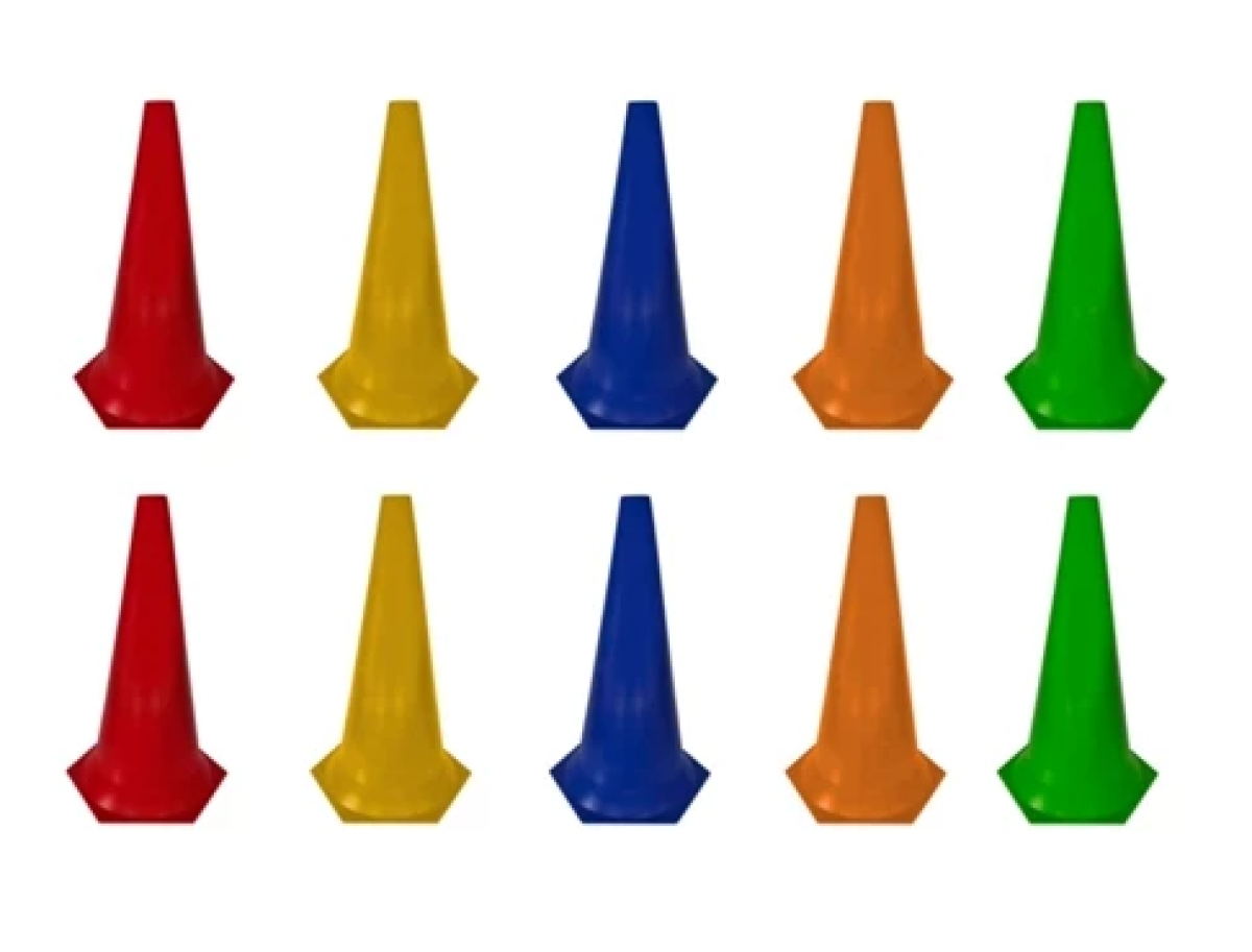 Kit Com 10 Cones 50cm Fitness Treinamento Funcional Circuito