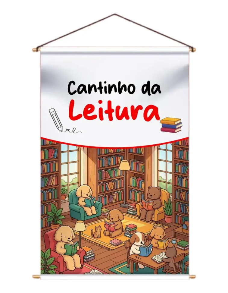 Banner Para Sala De Aula Cantinho Da Leitura Escola 60x90