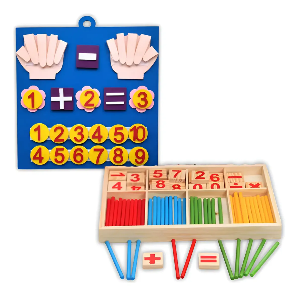 Kit 2 Jogo Brinquedo Montessori Educativo Matemática Escolar