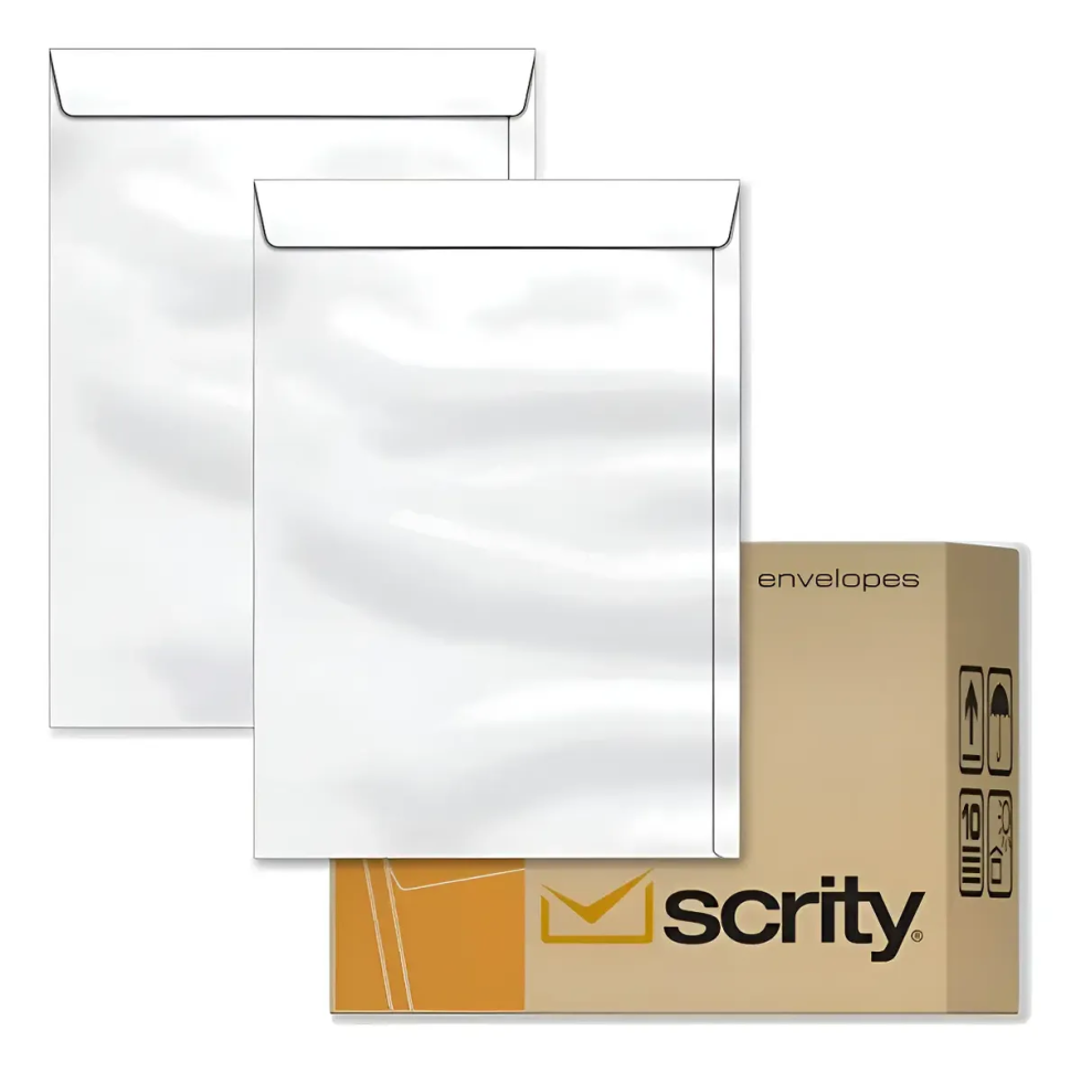 Envelope Saco Branco 229x324 Com 100 Unidades P/ Folha A4