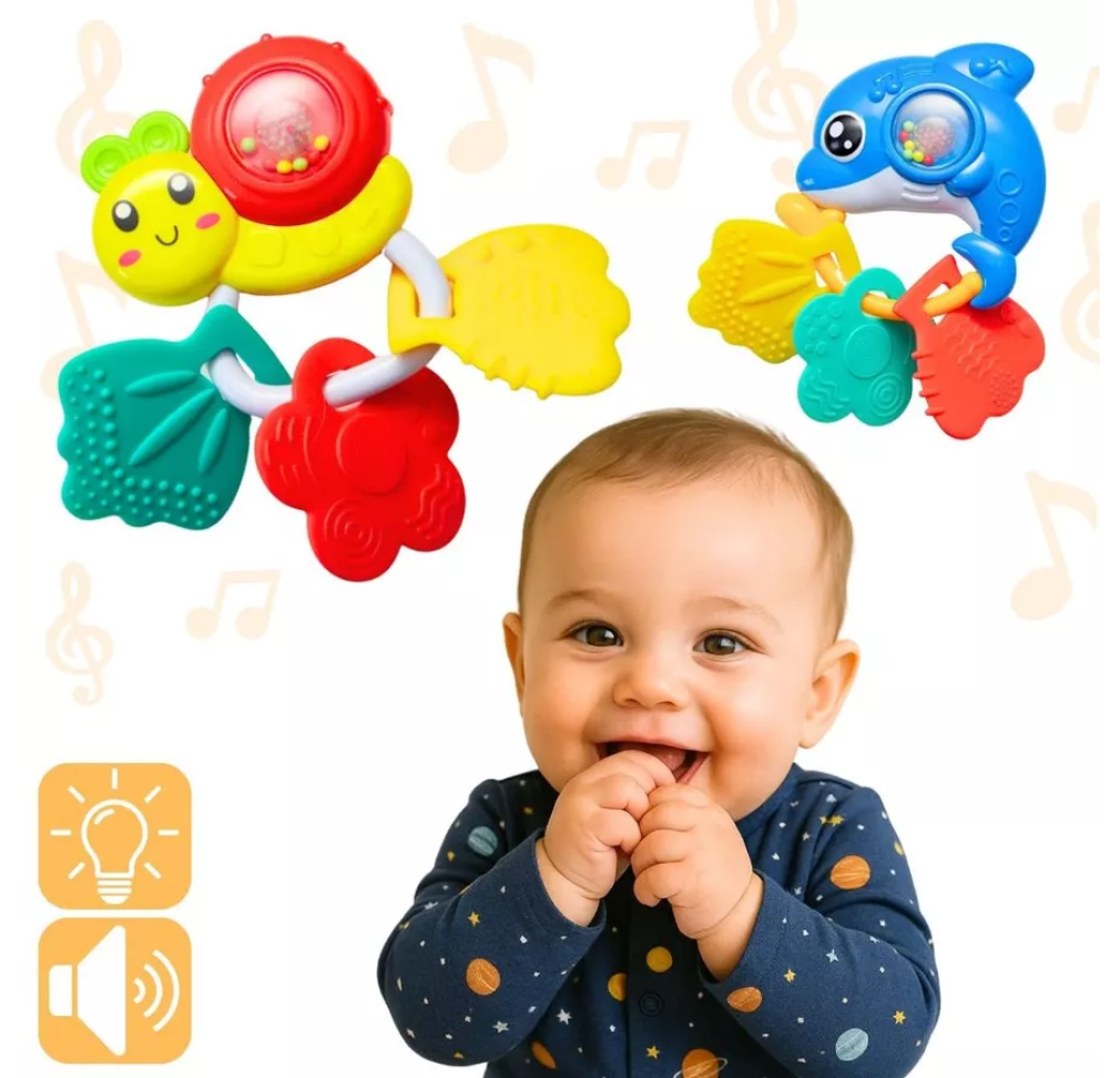 mall inline badgeBrinquedo Chocalho Para Bebês Musical Infantil Animais Som e Luz