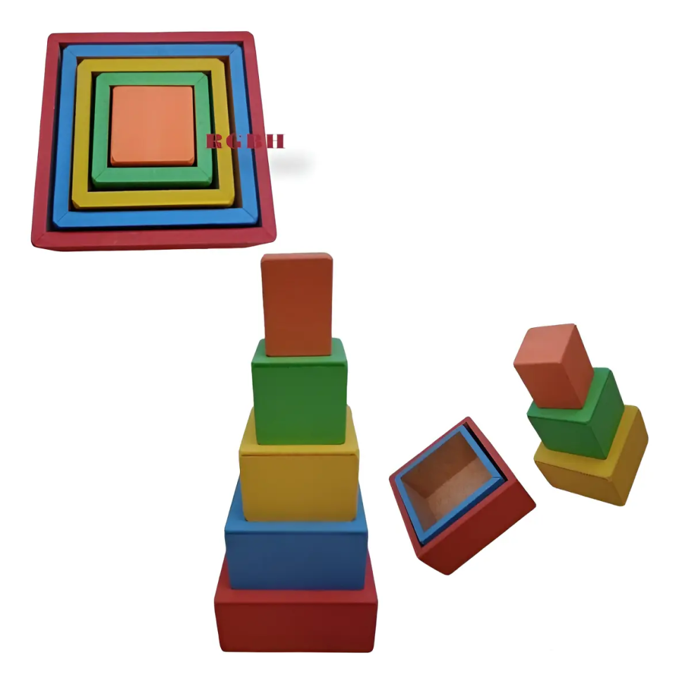 Brinquedo Educativo Em Madeira Cubo Pra Encaixe
