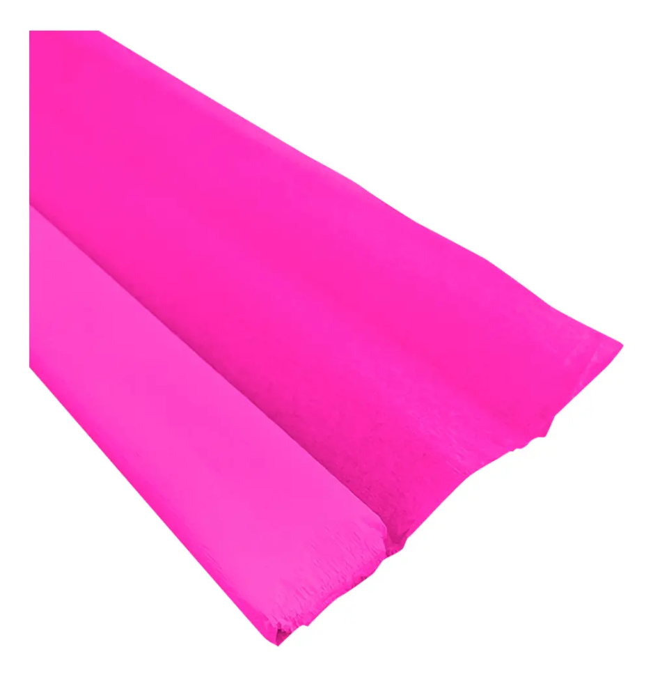 Kit 10 Rolos Papel Crepom Rosa 48cm x 2m Artesanato Decoração