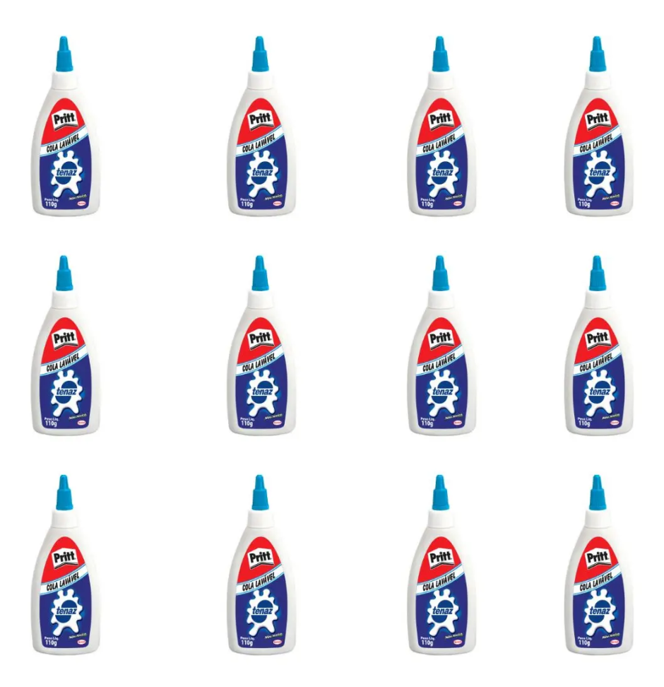 Cola Líquido Pritt Lavável de 110g - Kit de 12 unidades - Branca