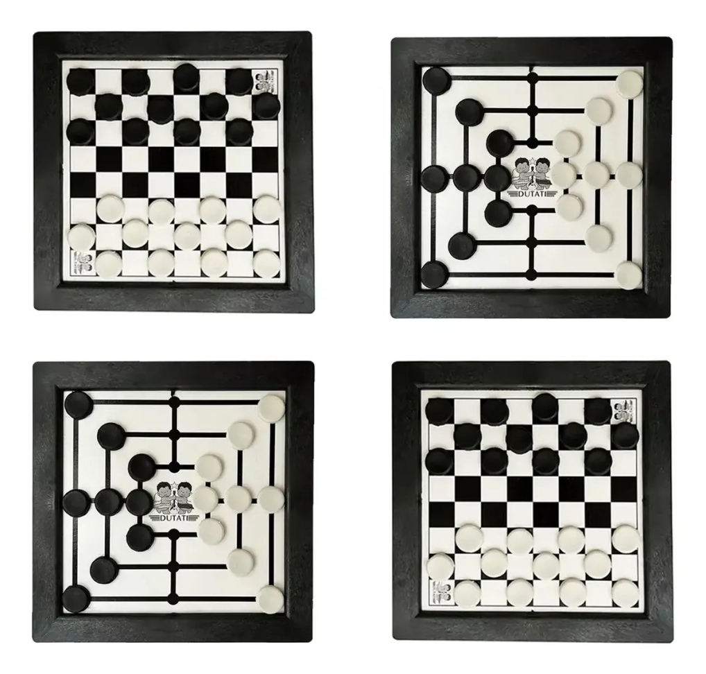 Kit 2 Jogo Dama E Trilha 24x24cm Brinquedo Presente Infantil