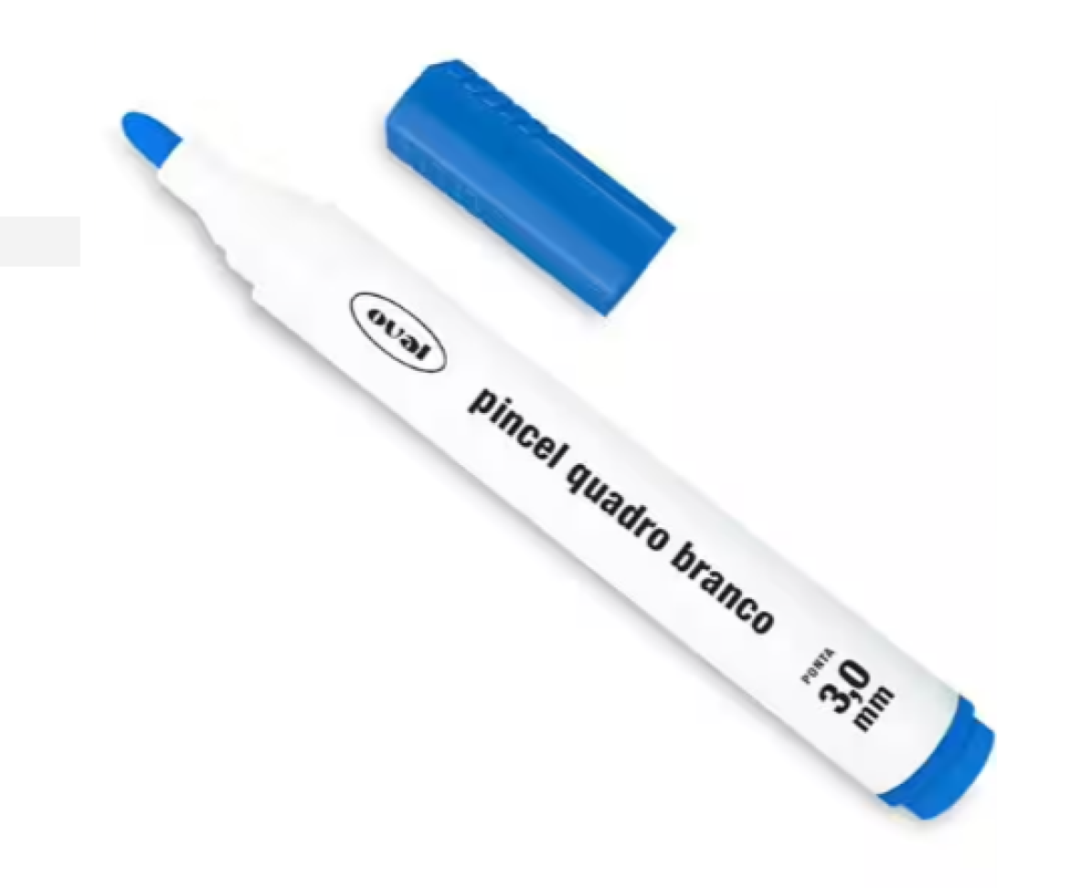 Pincel Marcador para Quadro Branco, 3,0mm, Azul, Oval - BT 1 UN