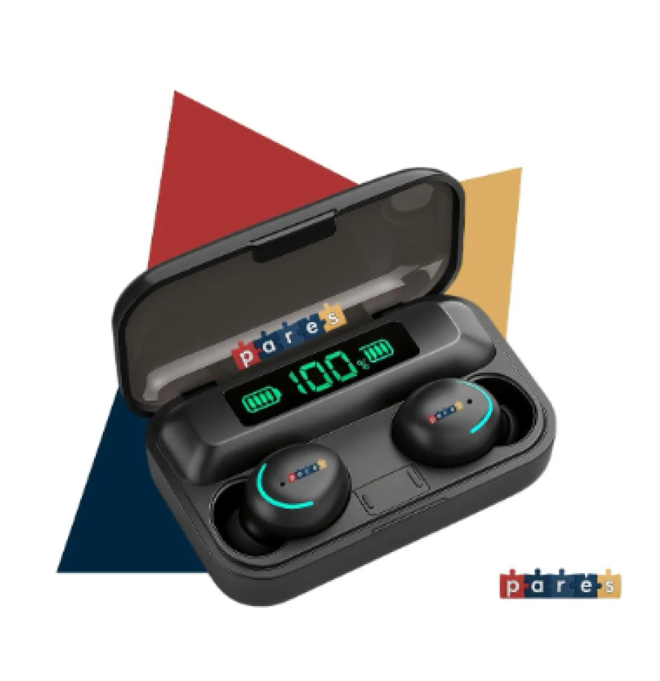 Fone De Ouvido Sem Fio Bluetooth F9-5 Pares Som Imersivo Powerbank Moderno Bateria Longa Duração Academia Compativel Com Todos Celulares