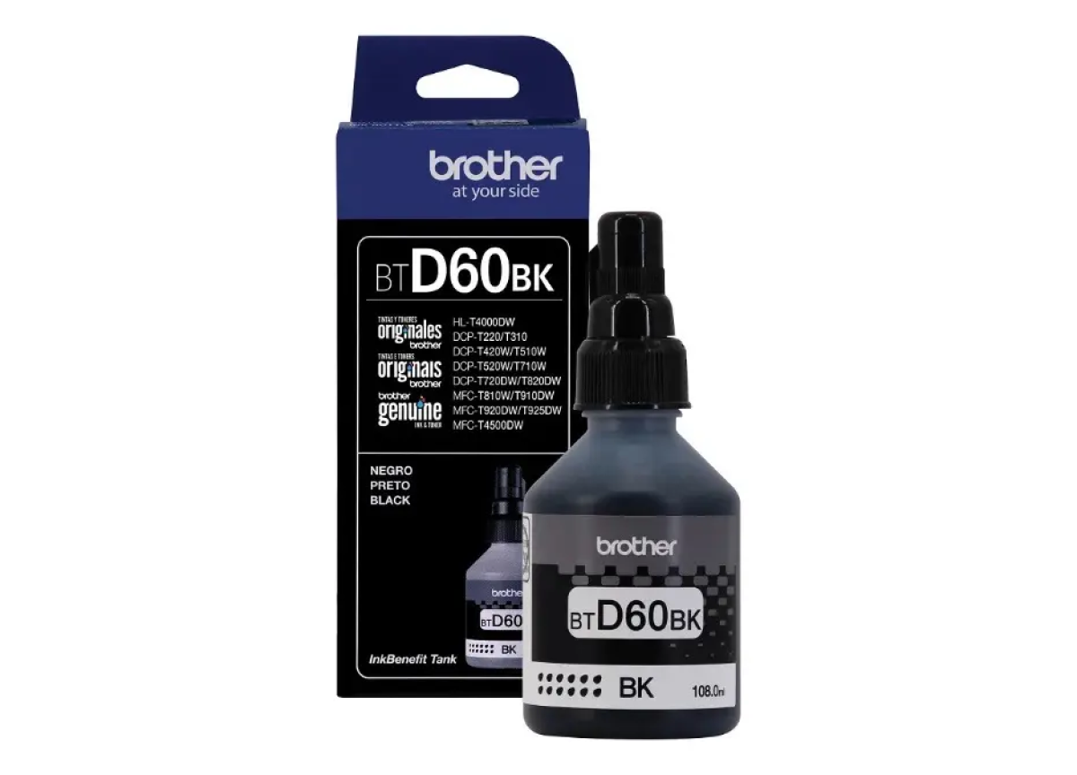 Refil De Tinta Brother Bt D60 Bk Preto
