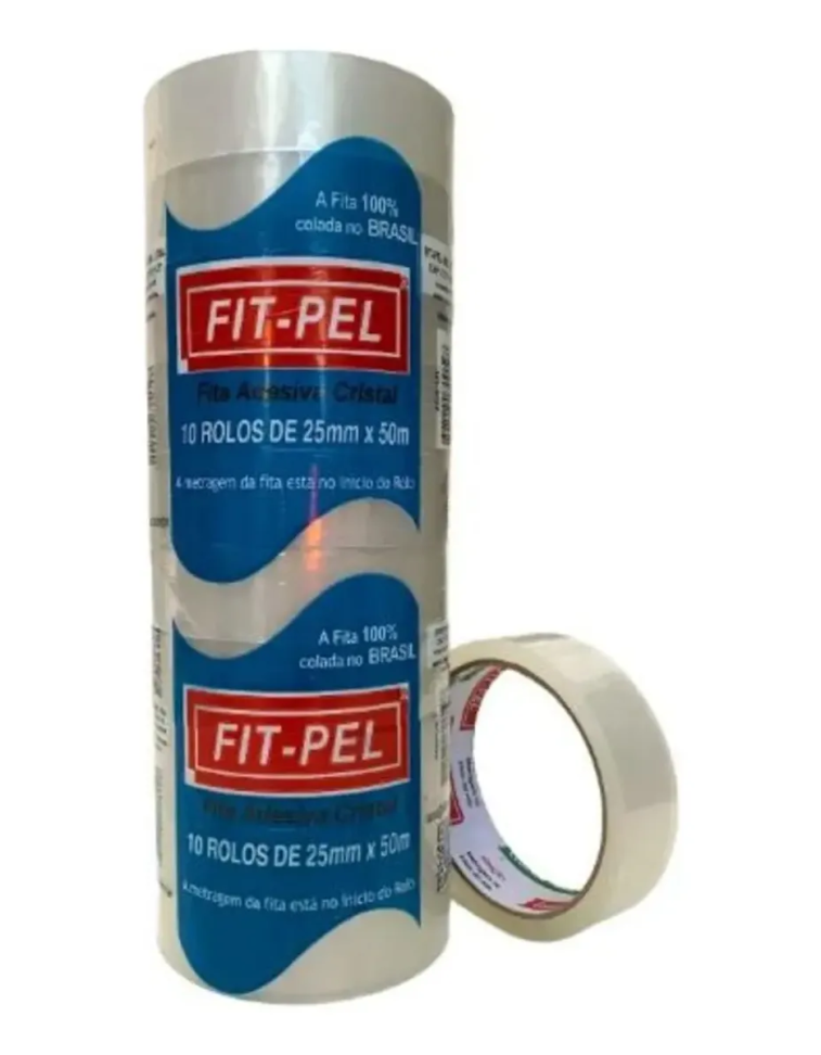 Fita Durex Fit-pel - 25 Mm X 50 M - Pack Com 10 Unidades