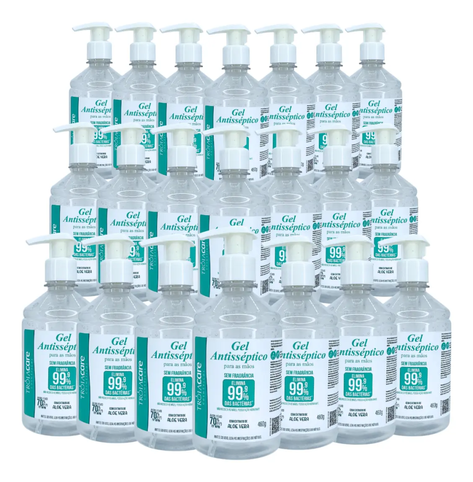 Álcool Gel 70% 500g - Troia Care - 25un C/ Preço De Atacado