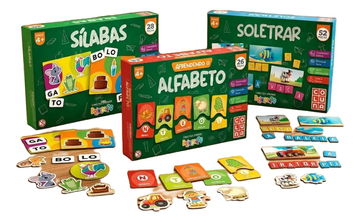 Kit Jogos Alfabetização Escolar Ensinar A Ler E Escrever