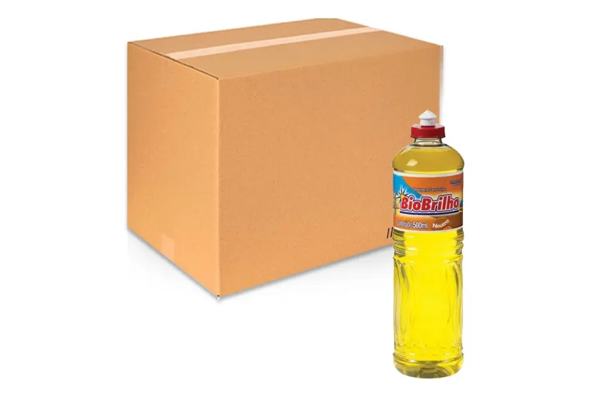 24un Detergente Neutro Líquido Lava Louças 500ml Biobrilho