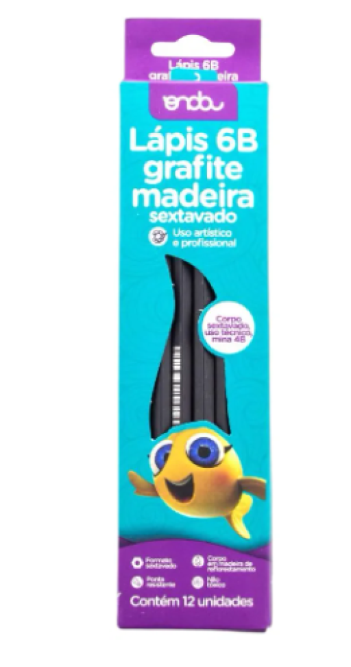 Lápis Técnico Grafite 6b Desenho Caixa 12 Unidades Onda