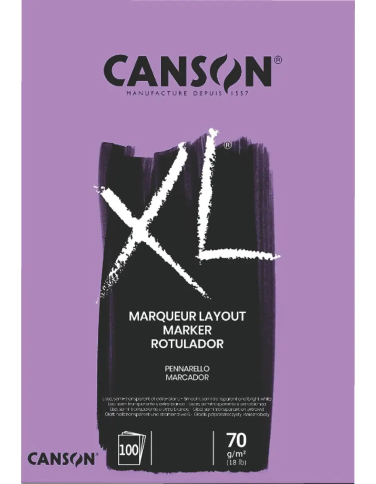 Bloco Papel Canson A4 70g 100 Folhas Para Marcadores