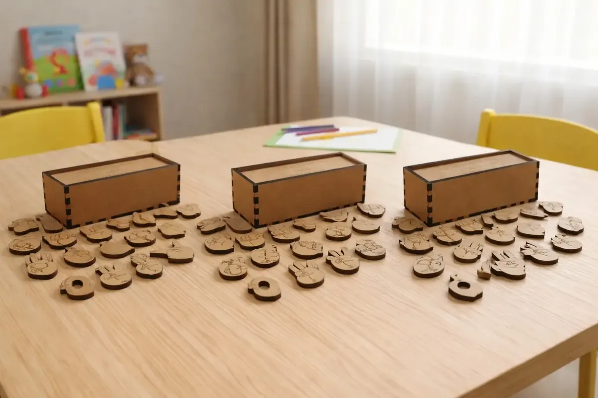Kit 3 Alfabetos E Números Em Libras Mdf.estojo 36 Peças Cada