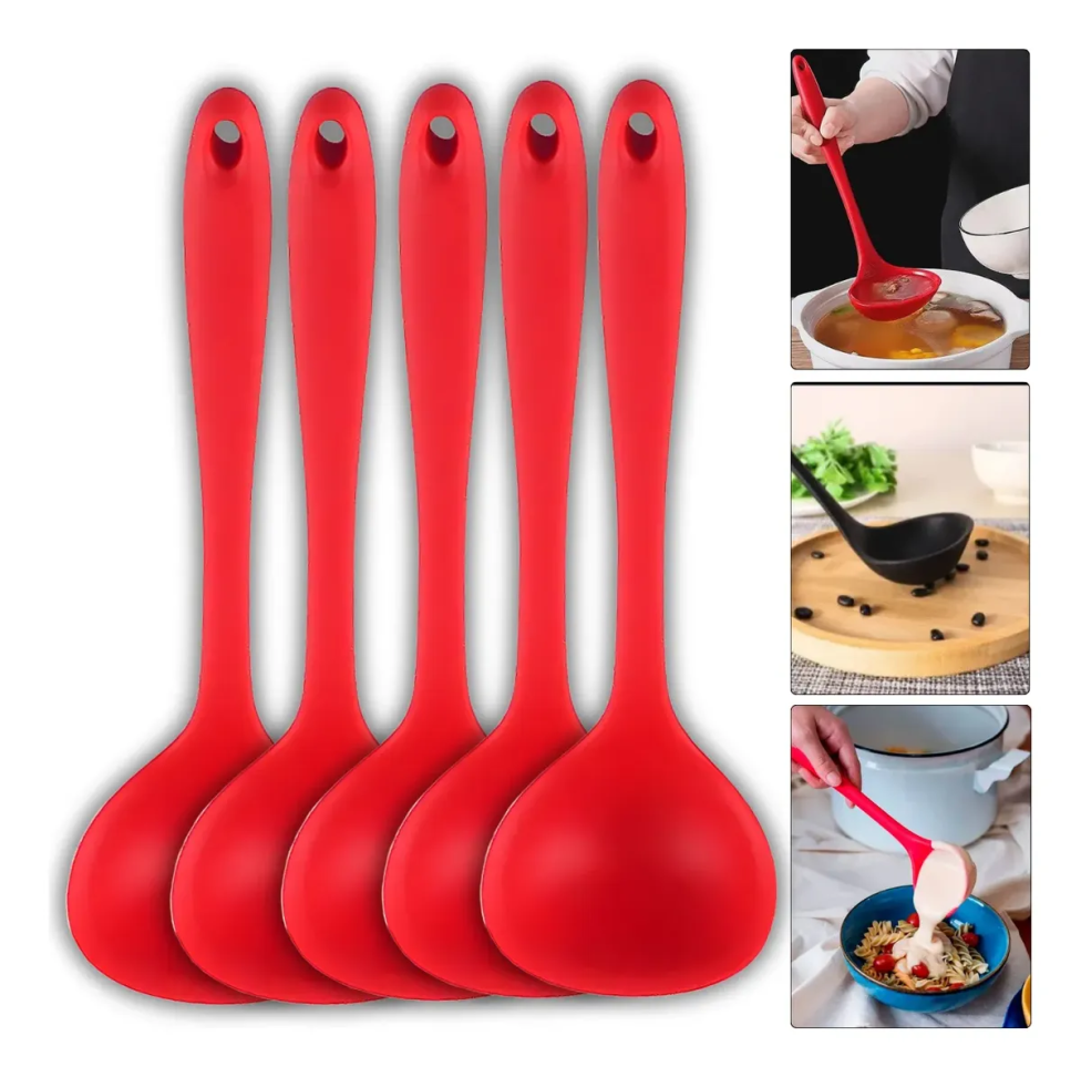 Kit 5 Concha De Silicone Grande Molho Para Feijão Sopa 29cm
