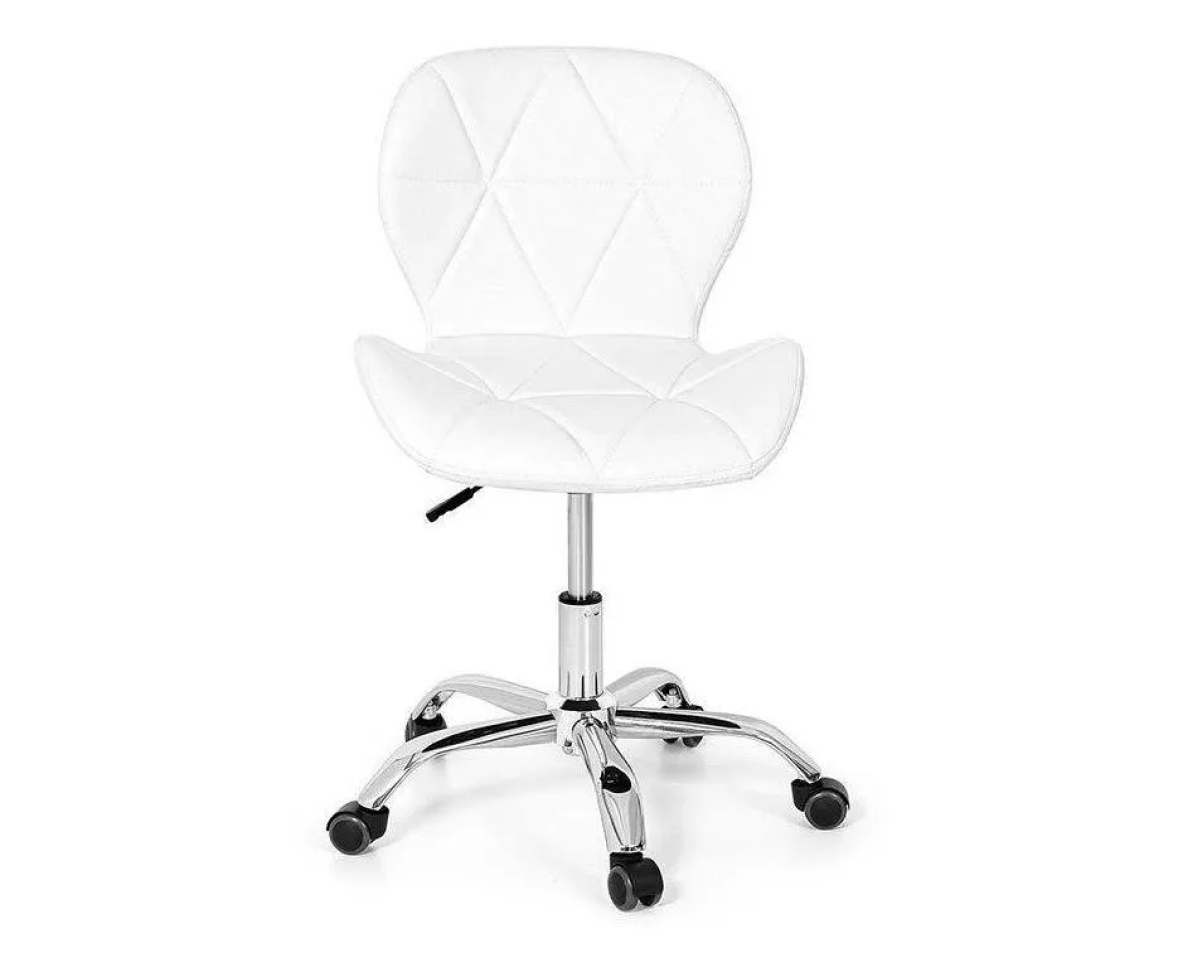 Cadeira de escritório Império Brazil Business Slim ergonômica branca com estofado de couro sintético