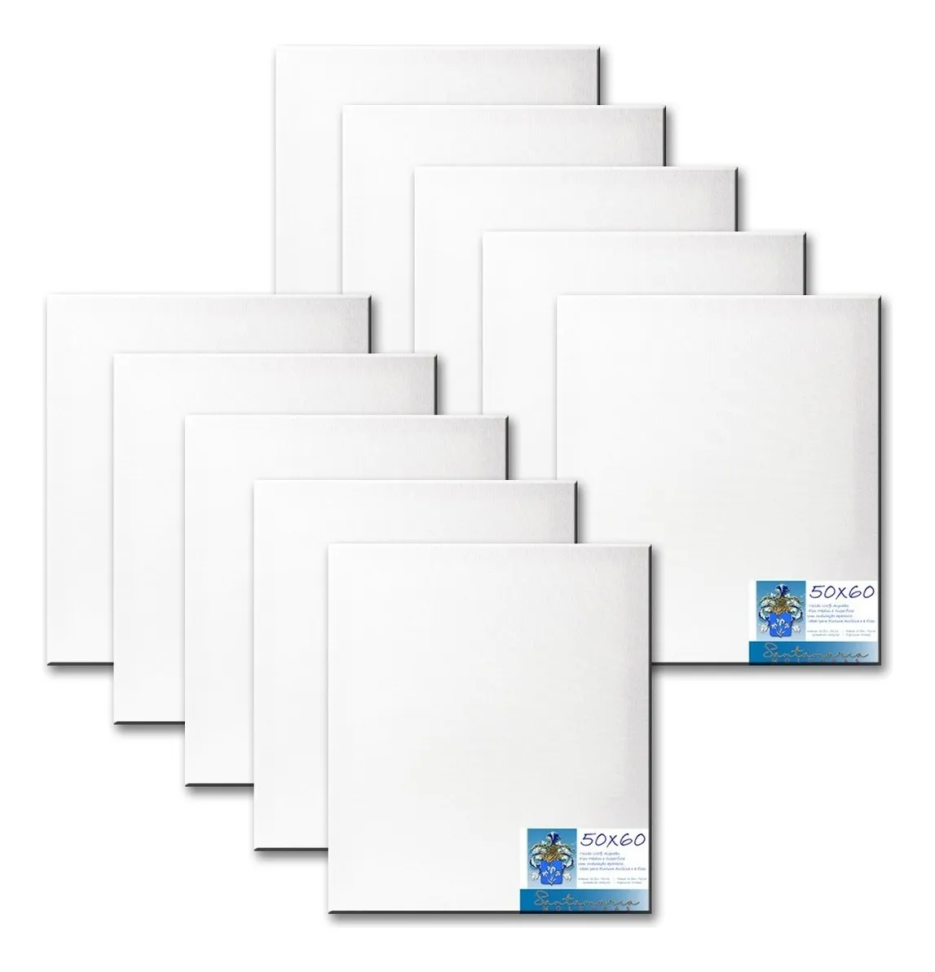 Kit 10 Telas De Pintura 50x70 Prontas Para Uso 100% Algodão