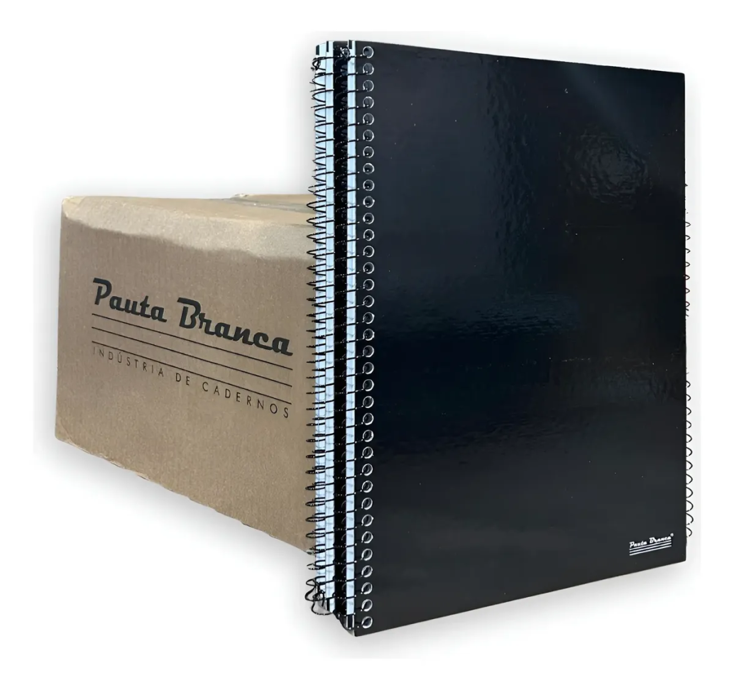 Kit Caderno Universitário Preto 1 Matéria 80fl Caixa 20 Un.